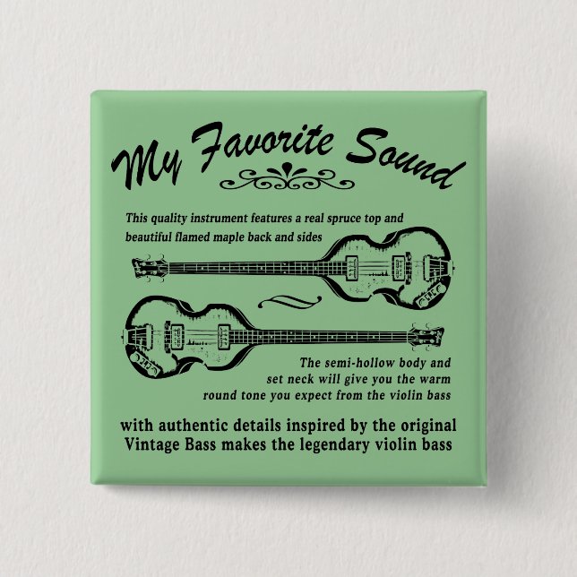 Bóton Quadrado 5.08cm Botão de BEATLEBASS (Frente)