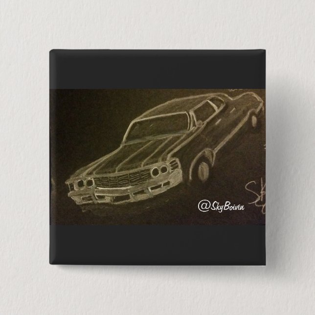 Bóton Quadrado 5.08cm botão de bebê quadrado (Frente)