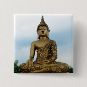 Bóton Quadrado 5.08cm Botão de Buddha
