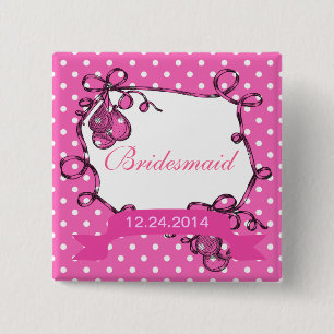 Bóton Quadrado 5.08cm Botão de casamento da Bridesmaid