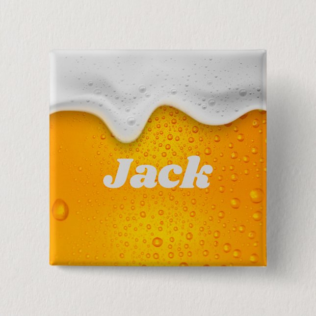 Bóton Quadrado 5.08cm Botão de cerveja personalizável ao quadrado (Frente)
