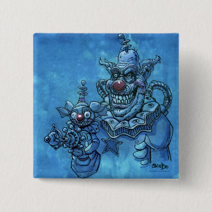 Bóton Quadrado 5.08cm Botão de Chiodo Klownz