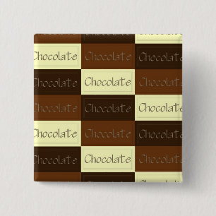 Bóton Quadrado 5.08cm Botão de Chocolate