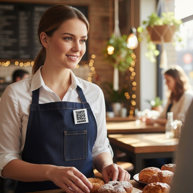 Bóton Quadrado 5.08cm Botão de código QR personalizável (Customizable QR Code Button)