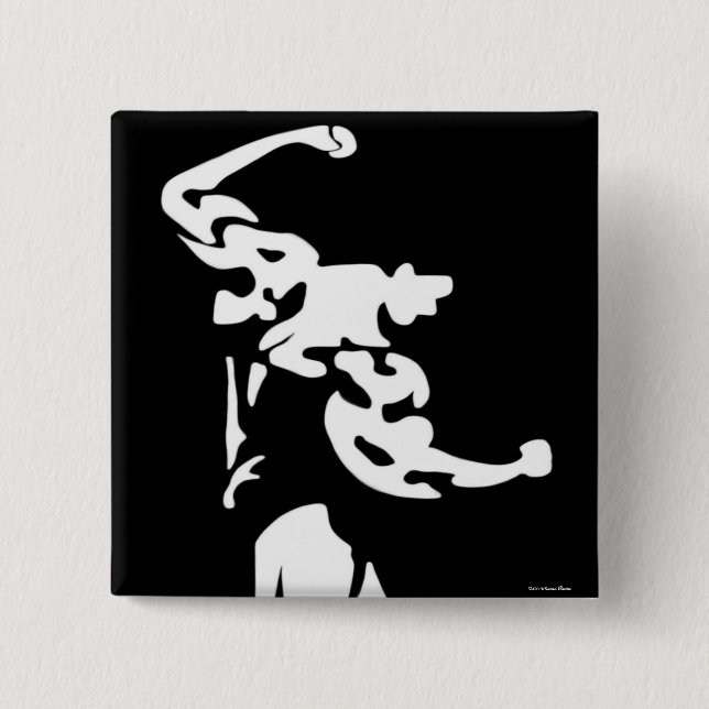 Bóton Quadrado 5.08cm Botão de Construção de Embalagem (Frente)