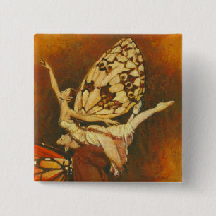 Bóton Quadrado 5.08cm Botão de dança de fadas