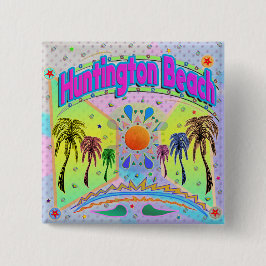 Bóton Quadrado 5.08cm Botão de Desejo de Calma de Praia de Huntington