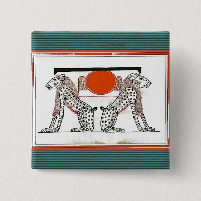 Bóton Quadrado 5.08cm Botão de deuses egípcios (Frente)