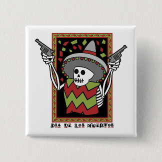 Bóton Quadrado 5.08cm Botão de Diâmetro de los Muertos