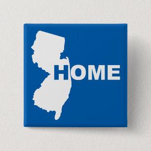 Bóton Quadrado 5.08cm Botão de Distintivo de New Jersey Casa Longe do Es