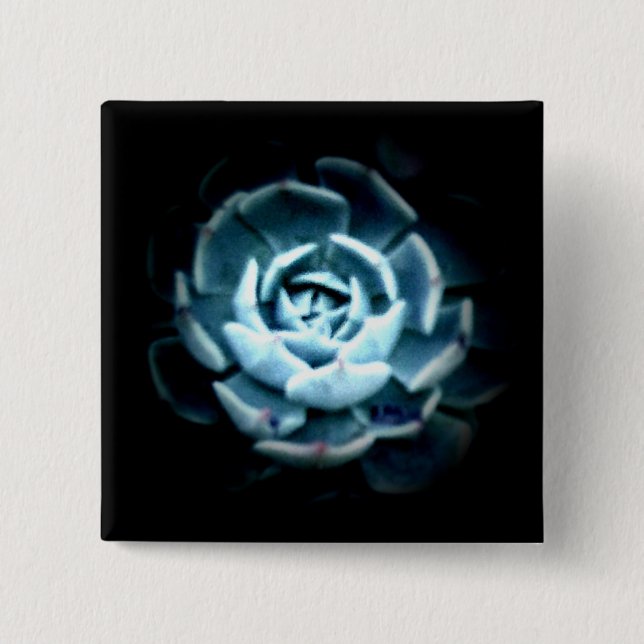 Bóton Quadrado 5.08cm Botão de Echeveria 2 do planeta (Frente)