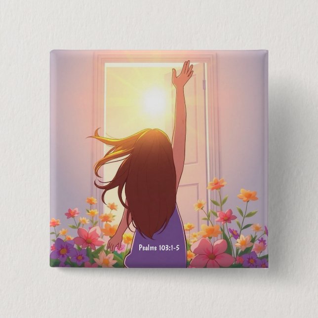 Bóton Quadrado 5.08cm Botão de Elogio (Frente)