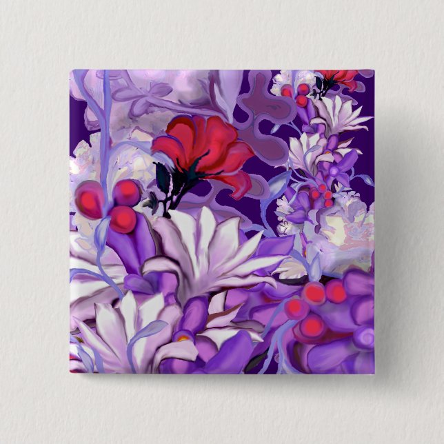 Bóton Quadrado 5.08cm Botão de Fada Solar Roxo (Frente)