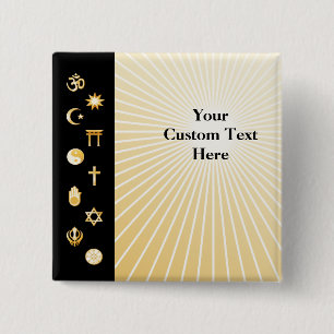 Bóton Quadrado 5.08cm Botão de Fé Internacional