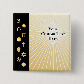 Bóton Quadrado 5.08cm Botão de Fé Internacional