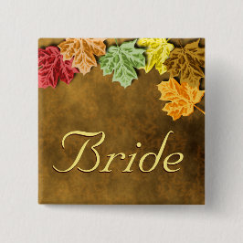 Bóton Quadrado 5.08cm Botão de Folhas de outono