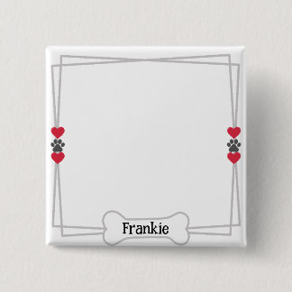 Bóton Quadrado 5.08cm Botão de foto personalizado de animais de estimaçã