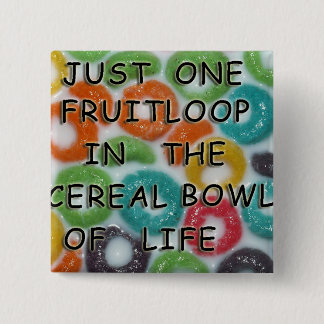 Bóton Quadrado 5.08cm Botão de Fruitloop