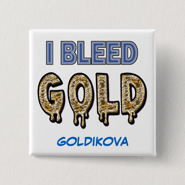 Bóton Quadrado 5.08cm Botão de GOLDIKOVA (Frente)
