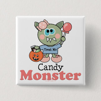 Bóton Quadrado 5.08cm Botão de Halloween do Monstro do Candy