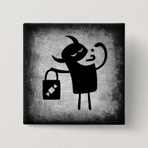 Bóton Quadrado 5.08cm Botão de Halloween para Quem Faz Travessuras ou Go
