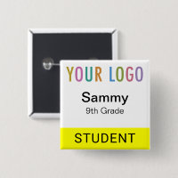 Botão de Identificação de Aluno com Logotipo da Es