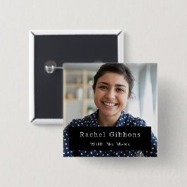 Bóton Quadrado 5.08cm Botão de identificação de foto facial