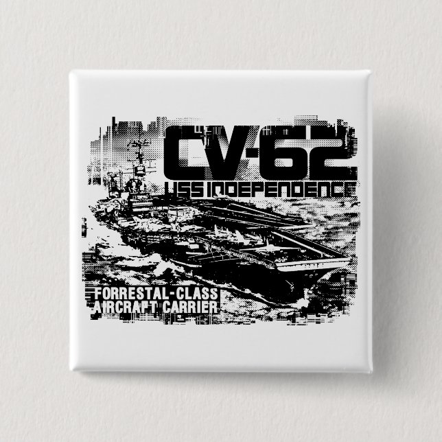 Bóton Quadrado 5.08cm Botão de Independência da transportadora aérea (Frente)