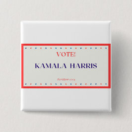 Bóton Quadrado 5.08cm Botão de Kamala Harris ao quadrado