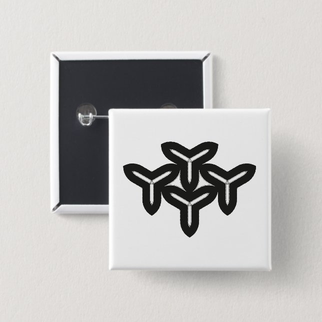 Bóton Quadrado 5.08cm Botão de lâminas góticas (Frente & Verso)