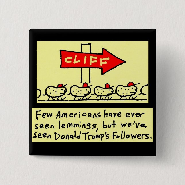 Bóton Quadrado 5.08cm Botão de Limmings Bombastus (Frente)