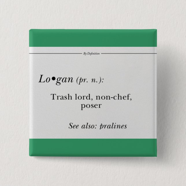 Bóton Quadrado 5.08cm Botão de Logan do monitor (Frente)