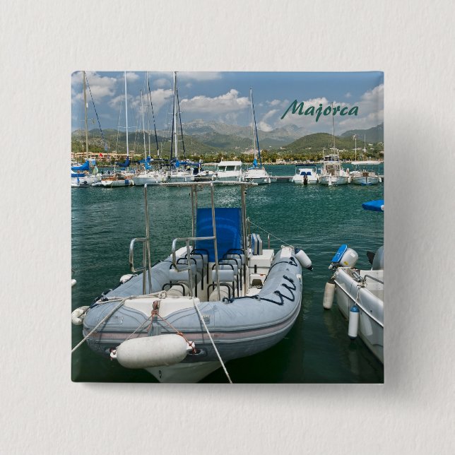 Bóton Quadrado 5.08cm Botão de Maiorca (Frente)