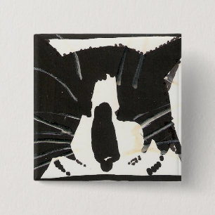 Bóton Quadrado 5.08cm Botão de "Maow"