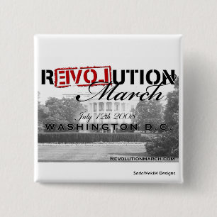 Bóton Quadrado 5.08cm Botão de março da revolução!