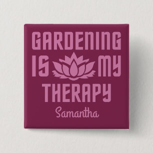 Bóton Quadrado 5.08cm Botão de nome e cor personalizados de jardinagem