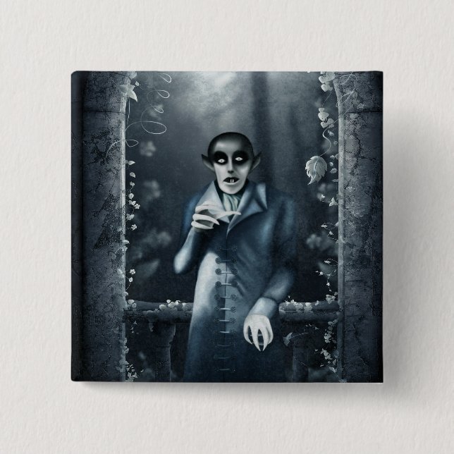 Bóton Quadrado 5.08cm Botão de Nosferatu (Frente)