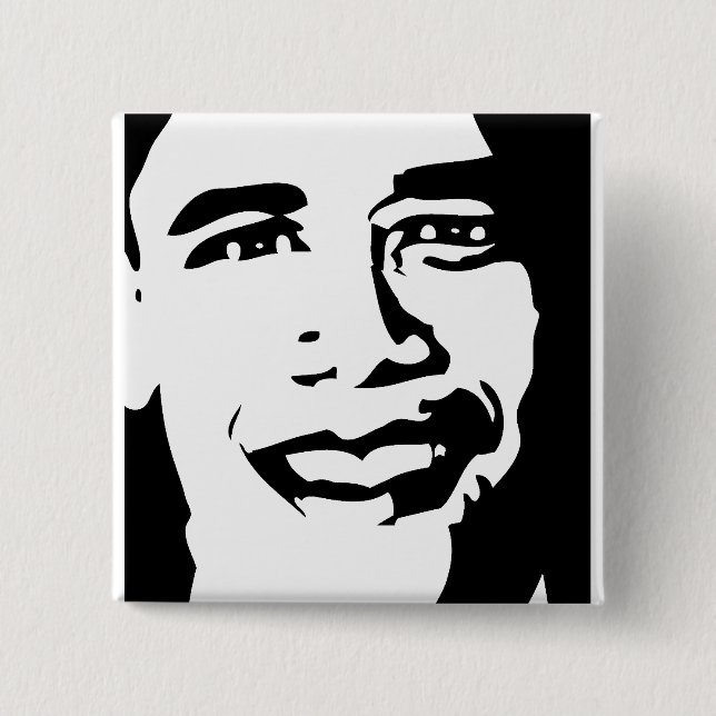 BÓTON QUADRADO 5.08CM BOTÃO DE OBAMA (Frente)