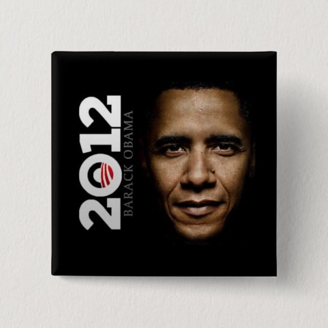 Bóton Quadrado 5.08cm Botão de Obama 2012 (Frente)