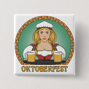 Bóton Quadrado 5.08cm Botão de Oktoberfest