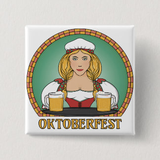 Bóton Quadrado 5.08cm Botão de Oktoberfest