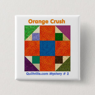 Bóton Quadrado 5.08cm Botão de Orangecrush