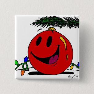 Bóton Quadrado 5.08cm Botão de Ornamento Feliz