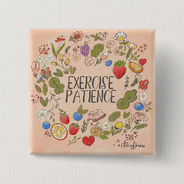 Bóton Quadrado 5.08cm Botão de Paciência do Exercício