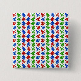 Bóton Quadrado 5.08cm Botão de padrão abstrato ímpar