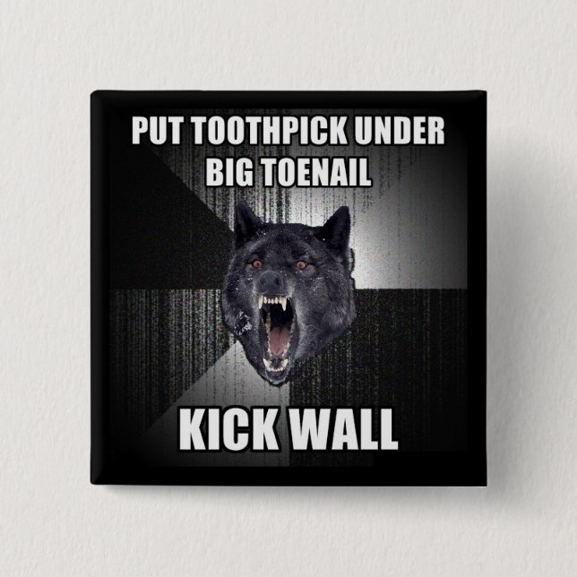 Bóton Quadrado 5.08cm Botão de palito (Frente)