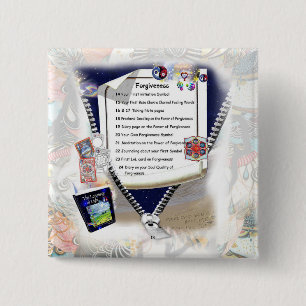 Bóton Quadrado 5.08cm Botão de perdão