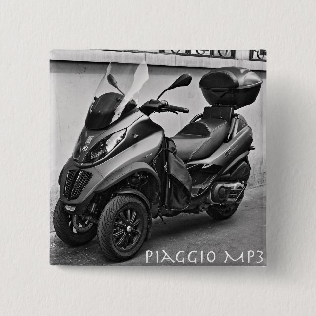 Bóton Quadrado 5.08cm Botão de Piaggio MP3 (Frente)