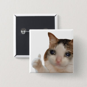 Bóton Quadrado 5.08cm Botão de Pino do Meme Cat