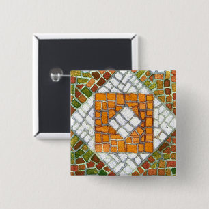 Bóton Quadrado 5.08cm Botão de Pino Quadrado MOSAIC AUTUMN
